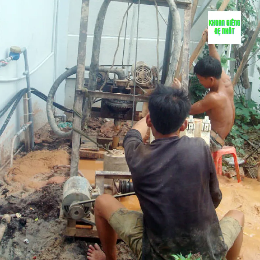Thi công khoan giếng tiếp địa tại khu vực Long An