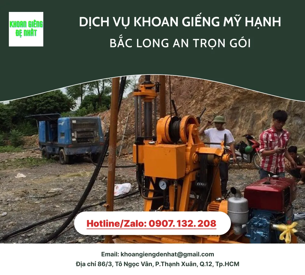 Dịch vụ khoan giếng Mỹ Hạnh Bắc Long An trọn gói