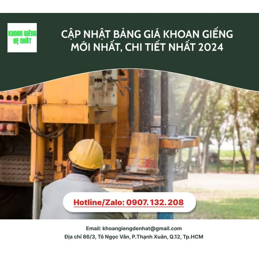Cập nhật bảng giá khoan giếng mới, chi tiết nhất 2024