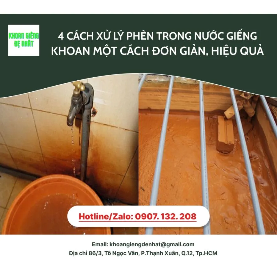 4 Cách xử lý nước phèn trong giếng khoan một cách đơn giản, hiệu quả