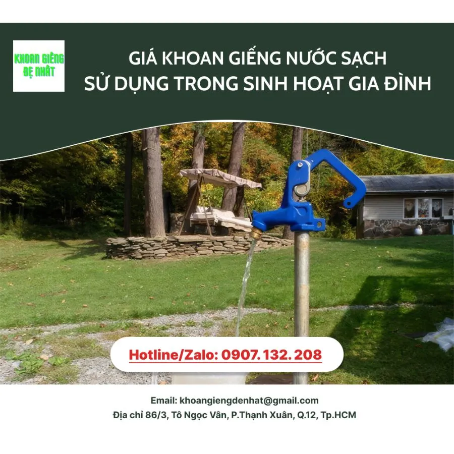 Giá khoan giếng nước sạch sử dụng trong sinh hoạt gia đình