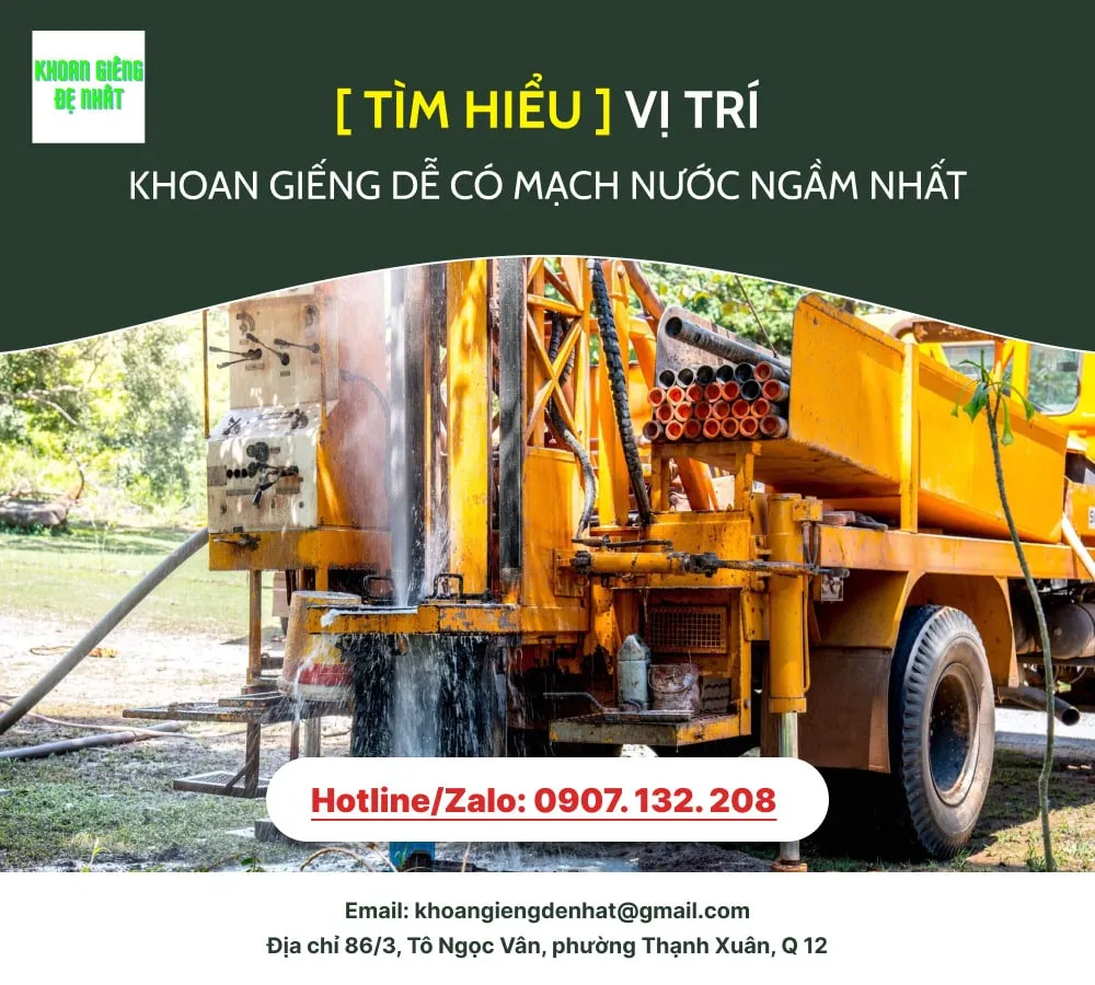VỊ TRÍ KHOAN GIẾNG DỄ CÓ MẠCH NƯỚC NGẦM NHẤT