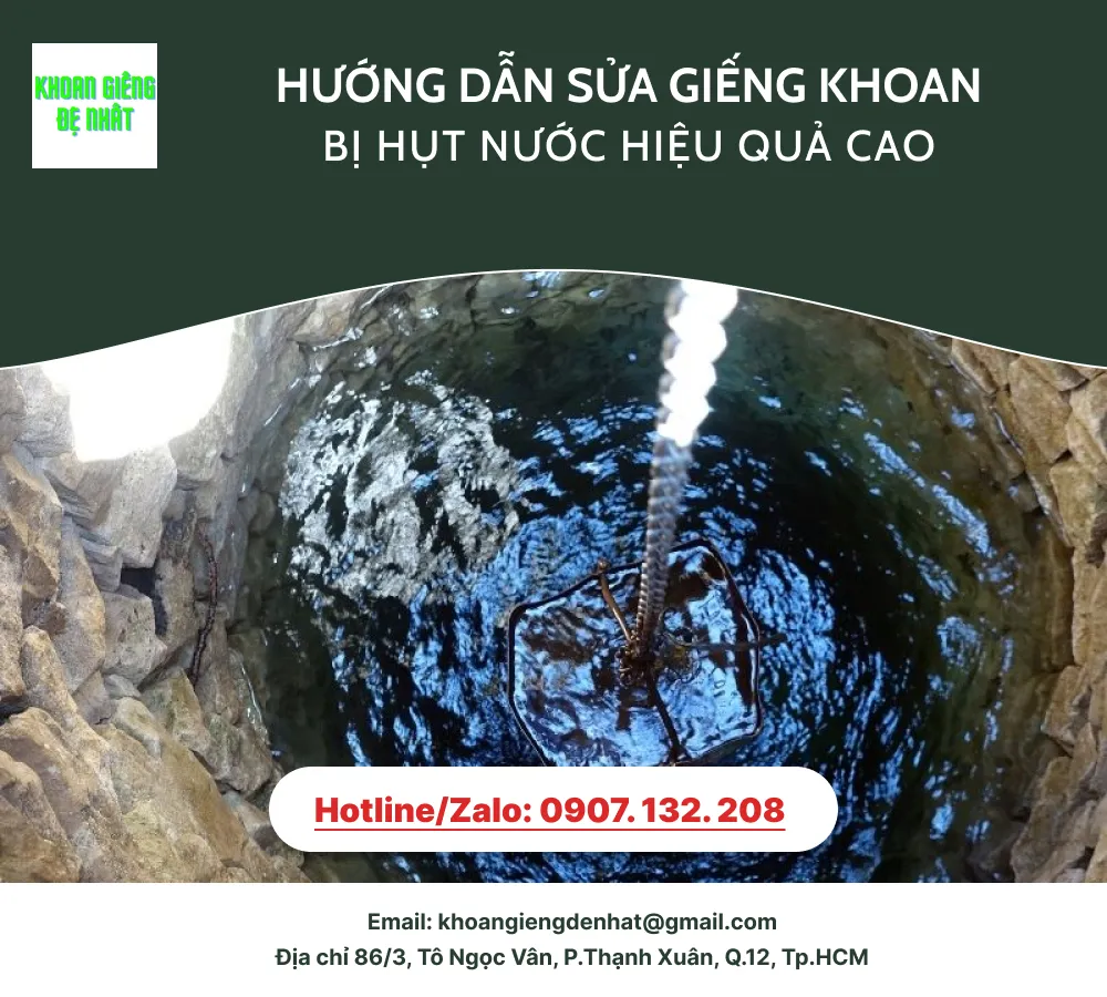 Hướng dẫn sửa giếng khoan bị hụt nước hiệu quả cao