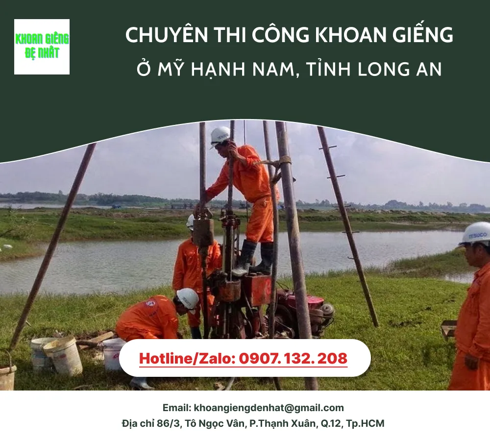 Chuyên thi công khoan giếng ở Mỹ Hạnh Nam, tỉnh Long An