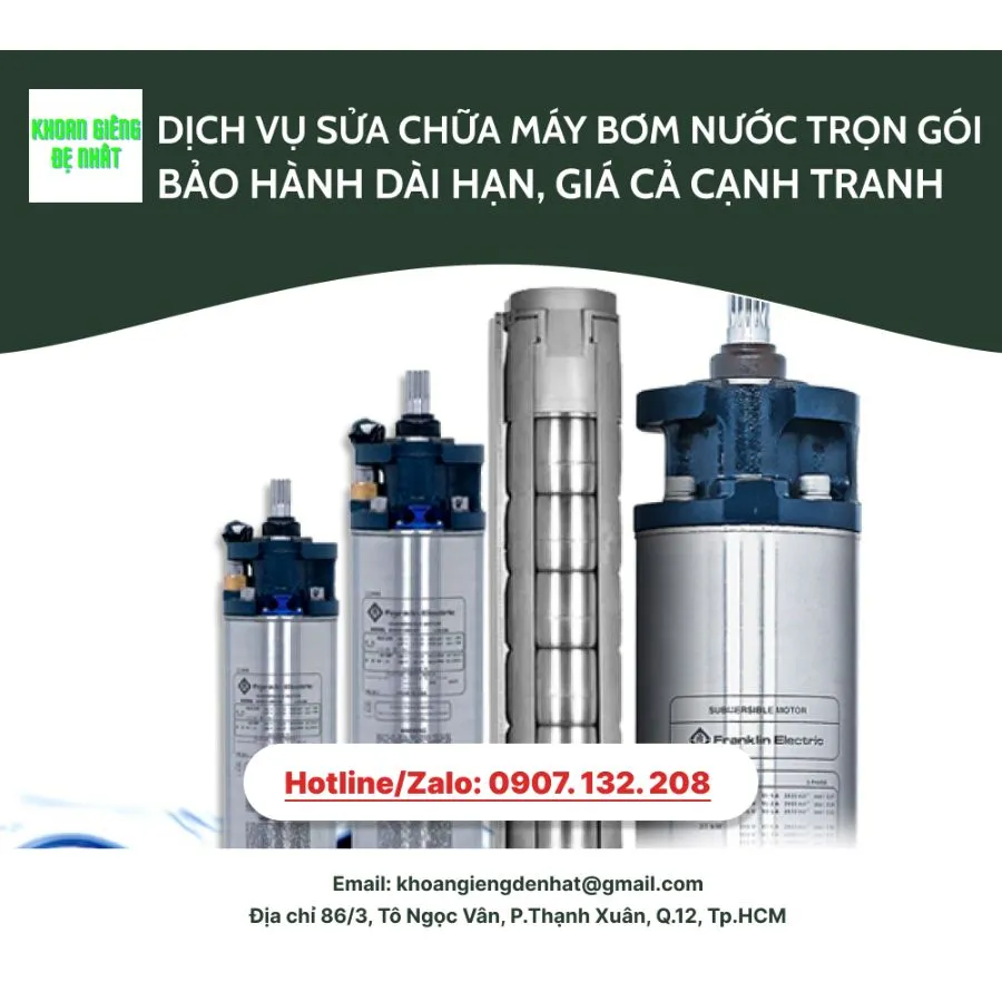 Dịch vụ sửa chữa máy bơm nước trọn gói bảo hành dài hạn, giá cả cạnh tranh