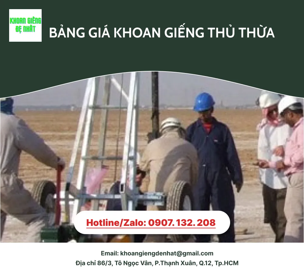 Bảng giá khoan giếng Thủ Thừa mới nhất hiện nay