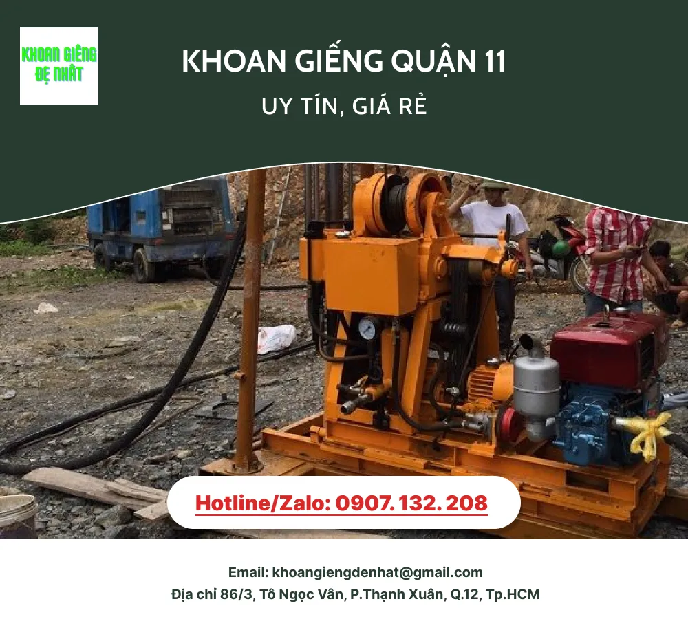 DỊCH VỤ KHOAN GIẾNG TẠI QUẬN 11 GIÁ RẺ