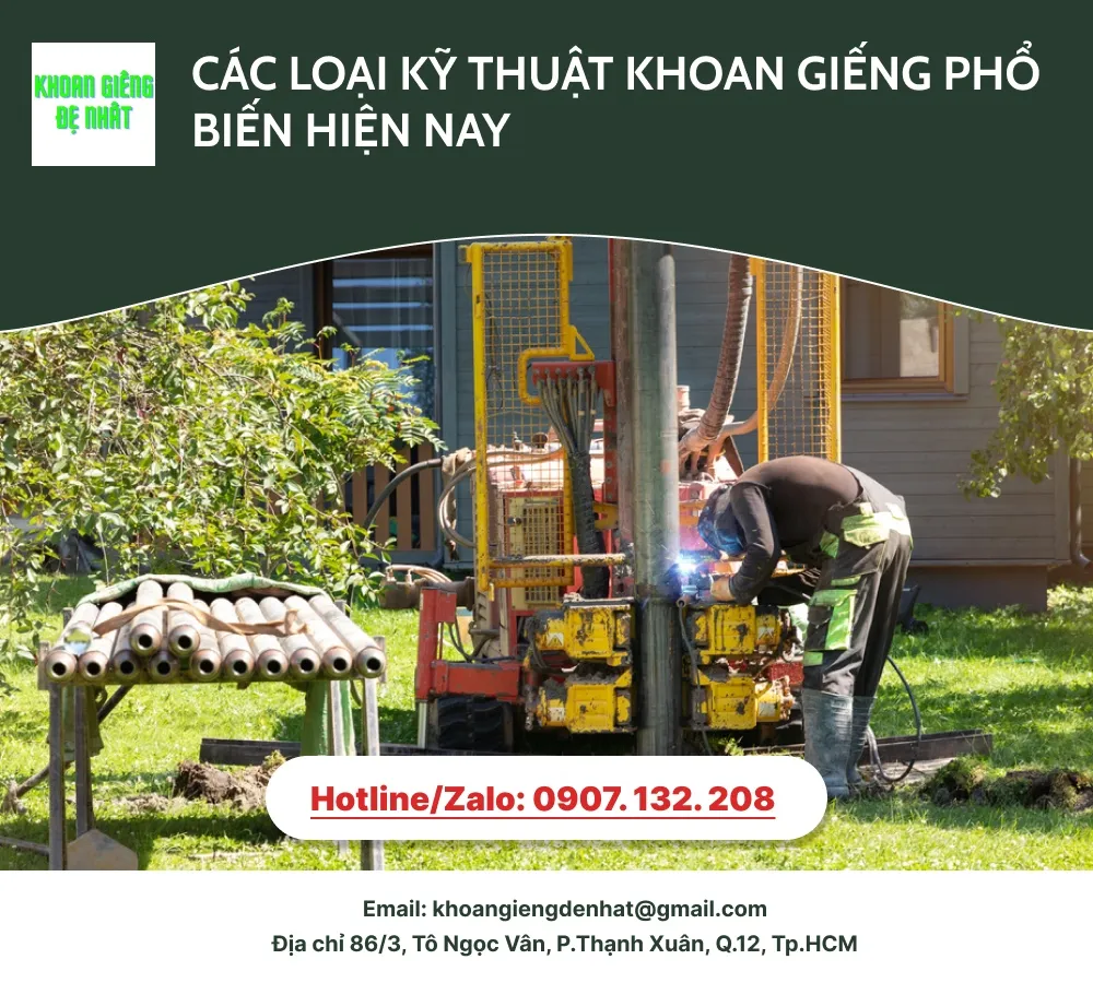 Các loại kỹ thuật khoan giếng phổ biến hiện nay