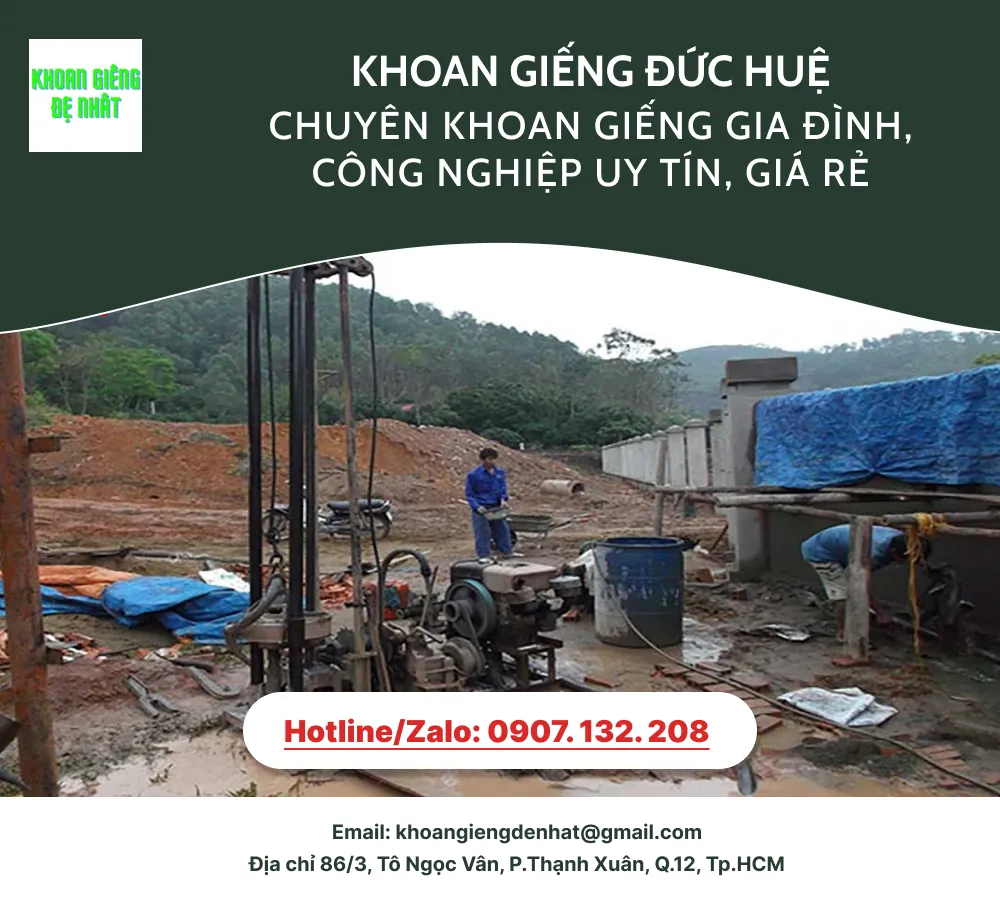 Dịch vụ khoan giếng Đức Huệ, tỉnh Long An luôn uy tín và giá rẻ