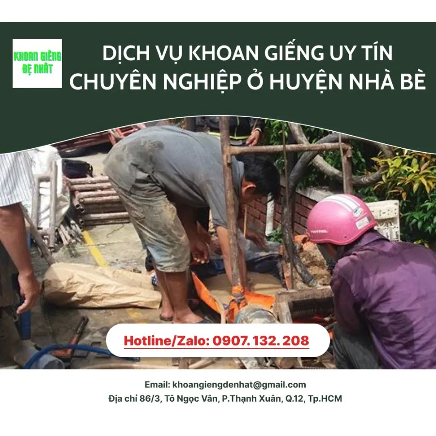 Dịch vụ khoan giếng uy tín chuyên nghiệp ở huyện Nhà Bè