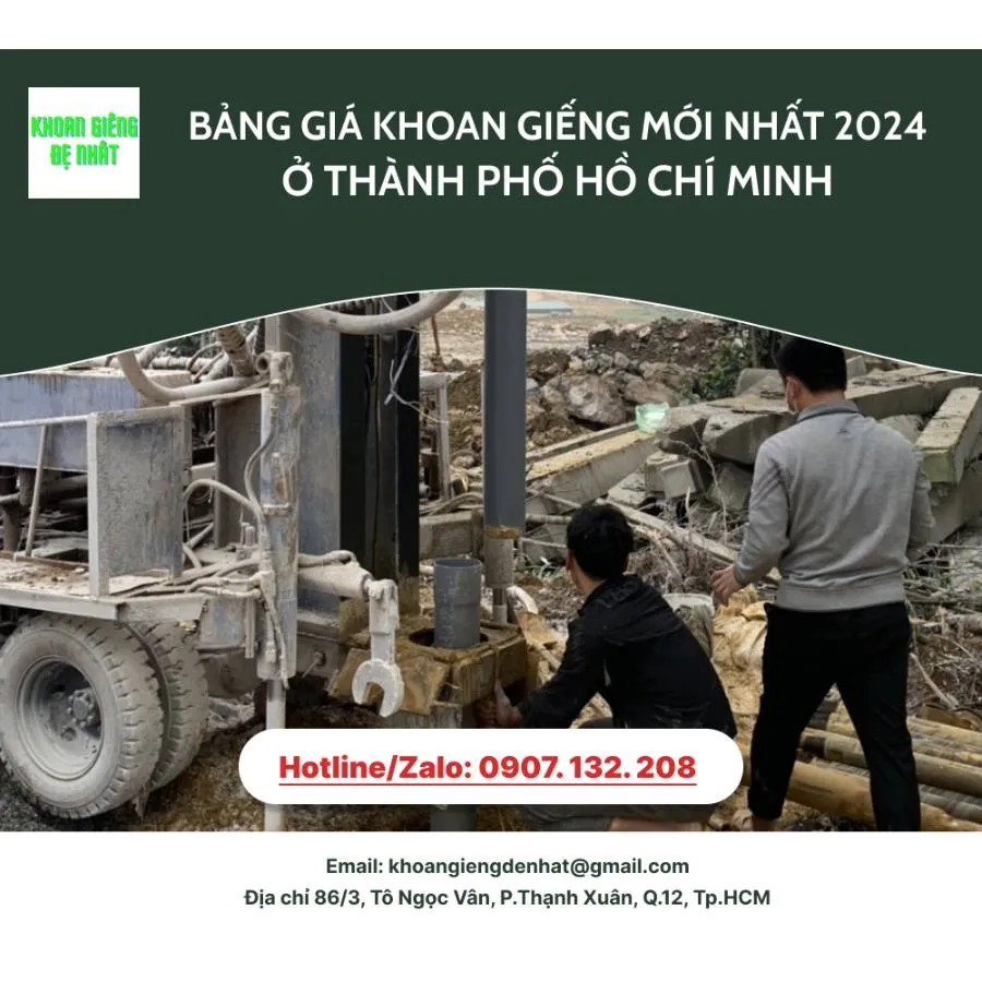 Bảng giá khoan giếng mới nhất 2024 ở TP.HCM