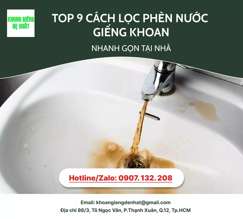 Cách xử lý nước phèn giếng khoan sạch tại nhà