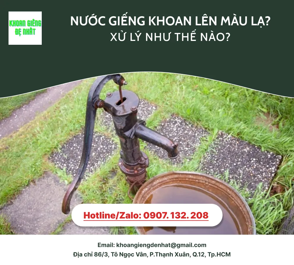 Nước giếng khoan lên màu lạ? Xử lý như thế nào?